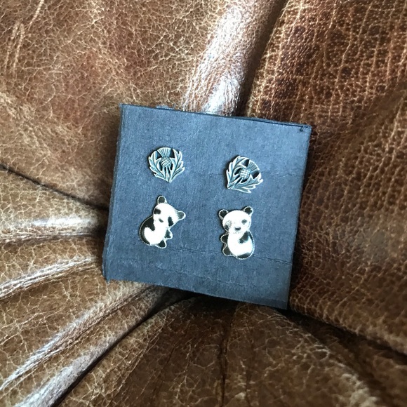 Sterling Silver Stud Earring Set - Picture 2 of 5